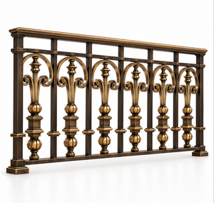 Rampe d'escalier en bronze à volutes cintrées pour hôtels de luxe, villas, escaliers et intérieurs architecturaux décoratifs - Product Image 4