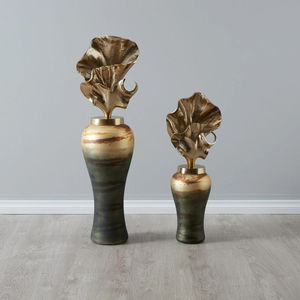 Pots à gingembre en aluminium faits à la main avec motif ajouré et couvercle décoratif, décoration moderne pour la maison, présentoir pour console, pots à cadeaux - Product Image 5