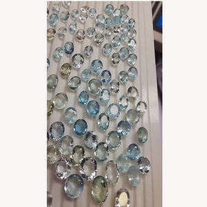 Lote de 161 piezas de aguamarina natural de 10 mm a 18 mm, con corte ovalado, pera, cuadrado, rectangular, cojín y facetado, 651 quilates, gemas en bruto, US$912 - Product Image 5