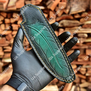 Étui de couteau en cuir de vachette épais cousu main de qualité supérieure pour couteaux à lame fixe, transport sur ceinture, tactique, EDC, faible MOQ - Product Image 3