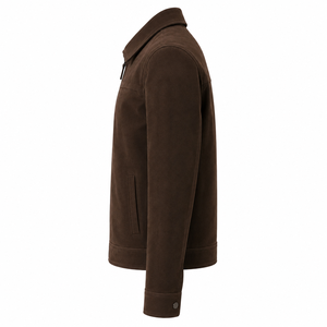 Veste en jean streetwear coupe ample pour homme, hiver, fermeture éclair, col montant, imitation daim haut de gamme, respirante, coupe-vent, épaisse - Product Image 3