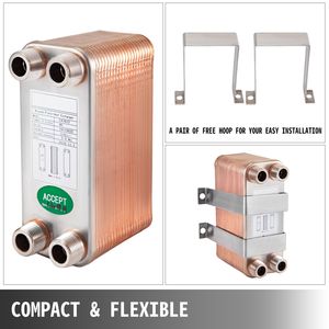 Scambiatore di calore a piastre brasate da 40 piastre 3''x7.5'' 316L 3/4'' MPT Nuovo Condizione B3 12A Refrigeratore di birra e mosto Hydro - Product Image 6
