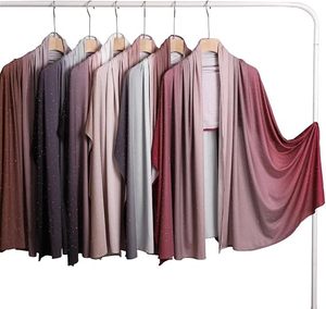 Islamic Chiffon Hijab Scarf Solid Color Gradient Black Pink White Breathable Four Seasons Adult Women Headwear - Product Image 3