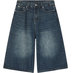 Pantalones cortos de mezclilla informales urbanos para hombre, estilo retro, cómodos, suaves, largos, para verano - Product Image 5