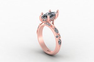 Anillo exclusivo para mujer en oro y plata, tono amarillo, blanco y rosa, con moissanita CVD, piedra de color CZ VVS2 D, corte marquesa y redondo, 1.80 quilates, brillante. - Product Image 2