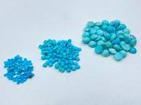 Batu Permata Turquoise Persia Alami Dipanaskan Bentuk Cabochon, Kualitas Unggul Langka, Potongan Brilian, Bersertifikat Pihak Ketiga, Berbagai Ukuran