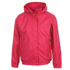 Hooded Rain <b>Jacket</b> Unisex <b>Pink</b> <b>Waterproof</b> Casual Zipper Closure Spring Outerwear Regular Fit Polyester Shell - Product Image 2
