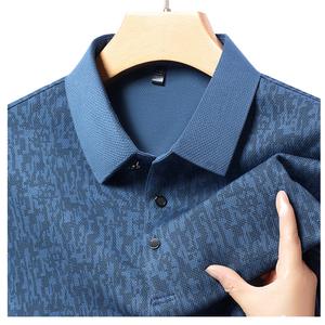 Camisa de Manga Larga para Hombre, con Logotipo Bordado en la Parte Delantera, Estampado Informal, Tejido de Punto, Secado Rápido, Cuello con Botones, Servicio OEM - Product Image 6