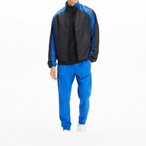 Custom Men's <b>Nylon</b> Tracksuit Zip up Sport <b>Joggers</b> Set Windbreaker Cargo Set Two Pieces Jacket Jersey Jogging Track Suit for Men - Product Image 1