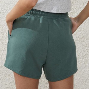 Shorts de jogging amples pour femmes, taille haute, avec cordon de serrage, poches, 100% coton, couleur unie, pour le yoga, la course à pied et les tenues décontractées - Product Image 4