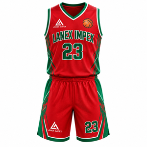 Nouvelle conception OEM personnalisée, ensemble d'uniformes de basket-ball pour hommes, col en V, jersey en polyester à séchage rapide, shorts, impression par sublimation, vêtements de sport - Product Image 1