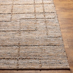 Tapis de sol rectangulaire moderne en jute à tissage plat, en fibres naturelles écologiques, pour salon, nettoyage facile - Product Image 6
