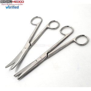 ชุดกรรไกรผ่าตัด 2 ชิ้น ขนาด 6.75 นิ้ว แบบตรงและโค้ง ยาว หนา แข็งแรง แม่นยำ ใช้งานด้วยมือ ได้รับการรับรองมาตรฐาน CE ระดับ I ผลิตด้วยวัสดุคุณภาพพรีเมียม - Product Image 1