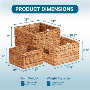 Cesti Intrecciati in Foglia di Banana e Giacinto d'Acqua, Cesti Decorativi per Scaffali, Armadi e Dispense, Idee Regalo - Product Image 4