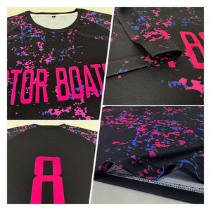 Uniforme de Fútbol Personalizado Sublimado en Negro, Rosa y Azul Claro, Equipación de Fútbol Personalizada, Ropa Deportiva Transpirable de Primera Calidad - Product Image 5