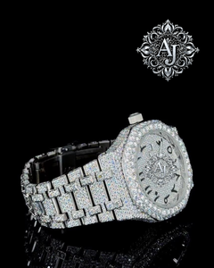 Reloj Deportivo Afar Jewels Premium de Lujo con Moissanita, Resistente al Agua, Analógico, Mecánico, Completamente de Cristal, Acero Inoxidable, Estilo Antiguo - Product Image 1