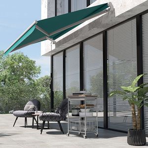Tenda da Sole Manuale per Patio 13FT X 8FT Verde Resistente Regolabile per Giardino e Terrazza con Staffe Retrattili Incluse - Product Image 2