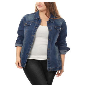 Women Casual <b>Denim</b> Jeans <b>Jacket</b> Wholesale Rate Breathable Stylish Cotton <b>Customized</b> Design Plus Size Winter Knitted High Quality - Product Image 5