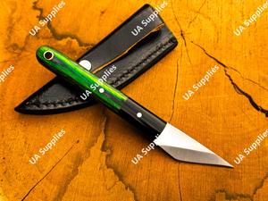 Cuchillo utilitario de hoja fija forjado a mano, OEM ODM, de espiga completa, de acero inoxidable y madera, mini cuchillo EDC de cuello tipo lápiz, venta al por mayor - Product Image 3