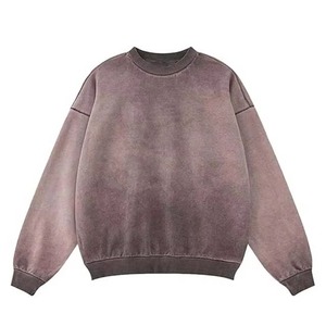 Sweat-shirt unisexe à col rond surdimensionné, couleur unie, 100% coton, molleton français, pull décontracté pour l'hiver, doux et respirant - Product Image 4