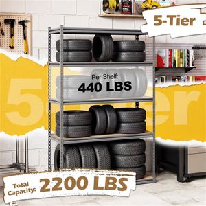 Heavy Duty 5-Tier <b>Garage</b> Shelving Unit with 2200 LBS Load Capacity Boltless Storage <b>Rack</b> - Product Image 6