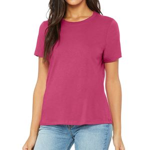 Camiseta básica de verano para mujer con logotipo personalizado OEM Top 95% algodón 5% Spandex al por mayor en Bangladesh - Product Image 2