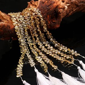 Perles de citrine naturelle facettées en forme de poire, 5x7mm, perles de citrine en gros, lot de perles de pierres précieuses, brin de 6 pouces pour la création de bijoux - Product Image 3