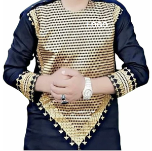 ROYAL SPORTS - Conjunto de 2 Piezas de Salwar Kameez Tradicional para Hombre, Hecho a Mano, de Algodón, con Bordado y Estampado, Transpirable, Estilo Afgano Pathan - Product Image 5