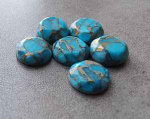 Turquoise bleue naturelle, forme ronde, taille facetée, calibrée, vente en gros, pierre précieuse en vrac pour bijoux - Product Image 5