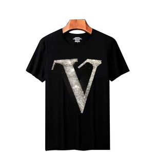 Custom High Quality <b>Rhinestone</b> T-shirts Custom Hot Logo Print Short Sleeve Graphic Design Ringer <b>Rhinestone</b> Men's T-Shirts - Product Image 2