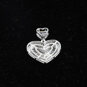 Collar con Colgante de Corazón Doble Plateado, Collar con Corazón en Capas, Joyería Hecha a Mano, Regalo para Hombres, Mujeres, Unisex - Product Image 2