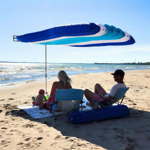 Abri solaire portable à énergie éolienne personnalisé pour l'extérieur, tente de plage en nylon à ouverture rapide avec design côtier, parasol de protection solaire - Product Image 3