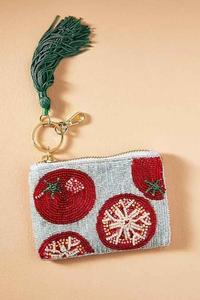 Porte-monnaie ethnique fait main avec broderie de perles de rocaille, petit portefeuille à fermeture éclair, sac à perles tribales et porte-monnaie - Product Image 2
