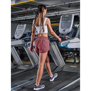 Shorts de course élégants pour femmes 2 en 1, taille haute, polyester, séchage rapide, pour la gym, le yoga, le sport, avec poche pour téléphone - Product Image 3