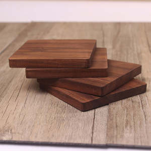 2-Piece Wooden Table Coasters with Damp & Dry Cloths Eco-Friendly Durable New Chinese Style for Home <b>Kitchen</b> Use - Product Image 3