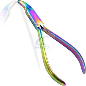 Pince orthodontique à revêtement arc-en-ciel, instrument de pliage de fil de type bec d'oiseau, outil chirurgical manuel certifié CE Classe I - Product Image 3