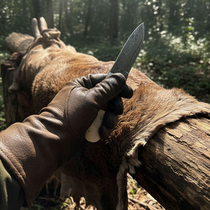 Limited Custom Handmade Copper Damascus Steel 9" 4mm Clip Point Industrial Grade Skinner <b>Knife</b> Wood <b>Handle</b> | OEM Custom <b>Knife</b> - Product Image 3