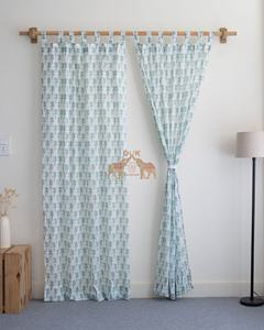 Nuevos Textiles para el Hogar de Lujo, 100% Algodón, Diseño Floral Estampado en Bloque, Juego de Cortinas de Algodón Estampado - Product Image 2