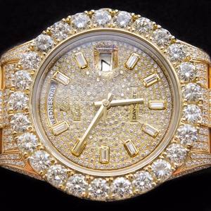 Reloj de Pulsera Unisex de Lujo, Moderno, Estilo Hip-Hop, con Diamantes, 41 mm, Aleación Bicolor, Escala Romana, Fecha, Mecánico, Grande - Product Image 3