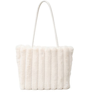 ファッショナブルな女性女性のぬいぐるみハンドバッグ冬卸売大型モノグラムトートバッグ - Product Image 2