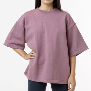 T-shirt oversize décontracté d'été pour femme 100% coton, blanc, col rond, manches courtes, respirant, idéal pour le yoga et l'entraînement - Product Image 6