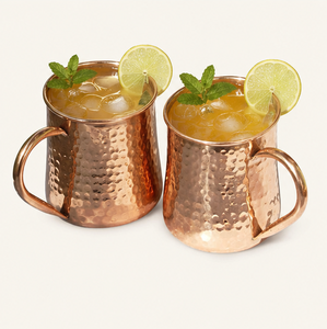 Ensemble de tasses à Moscow Mule en cuivre pur, design martelé, poignées écologiques, expérience cocktail, vente en gros, articles de bar haut de gamme - Product Image 6