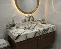 Évier en marbre Calacatta Viola sculpté à la main, finition brillante, écologique, pierre naturelle, lavabo de salle de bain, hôtel, 12L