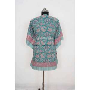 Nouvelle robe kaftan en coton léger à fleurs pour femmes, style bohème, confortable pour tous les jours - Product Image 6