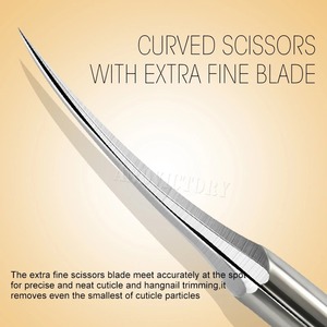 1 pièce Ciseaux à cuticules courbés de précision pour manucure, coupe-cuticules professionnel en acier inoxydable - Product Image 2