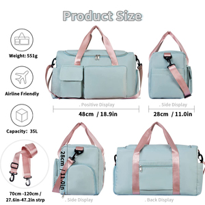 Sacs de sport d'été respirants en polyester pour la natation, le yoga, l'exercice et les voyages, avec compartiment séparé pour chaussures - Product Image 2