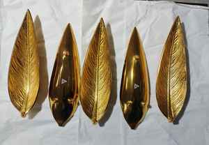 Luxury Golden Leaf Shape <b>Incense</b> <b>Stick</b> <b>Holder</b> Set of 2 Stylish Decorative Aromatic Fragrance Stand <b>for</b> Home And Gift Use - Product Image 2