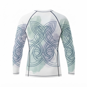 Camiseta de Manga Larga Unisex con Diseño de Nudo Celta, Impresión por Transferencia de Calor, Protección Anti-UV UPF50+, Transpirable, de Secado Rápido, Blanca - Product Image 2