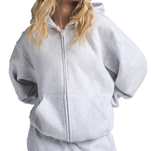 Conjunto de Sudadera con Capucha y Pantalones Deportivos de Felpa de Algodón Premium de Marca Privada para Mujer, Conjunto de 2 Piezas, Ropa Deportiva Holgada, Proveedor OEM Personalizado - Product Image 4