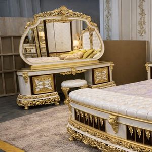 Juego de Dormitorio de Lujo Estilo Real Francés Clásico de Caoba Sólida para Hotel con Cama King, Armario, Cómoda y Mesa - Diseño Antiguo Europeo - Product Image 5